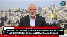 Comienza el alto al fuego de cuatro días entre Israel y los terroristas de Hamás en la Franja de Gaza