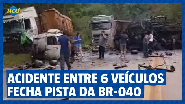 Acidente entre seis veículos fecha pista da BR-040
