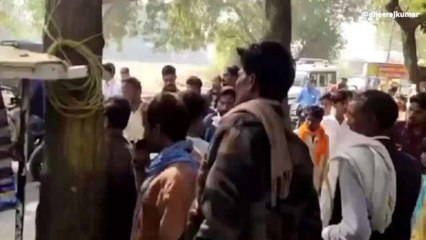 श्योपुर: जिला अस्पताल के सामने हुआ एक्सीडेंट,एक बुर्जुग हुआ गंभीर रूप से घायल