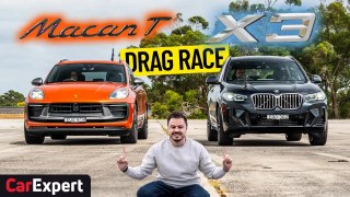 Porsche v BMW SUV drag race! Sound test, braking & 0-100. X3 v Macan