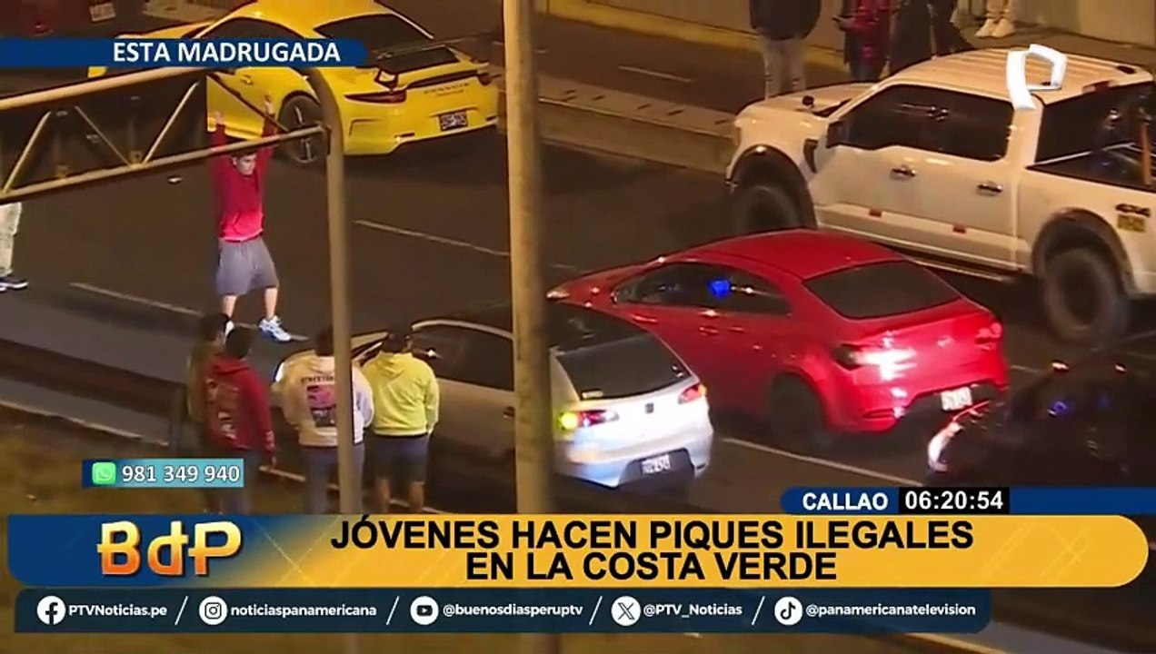 Continúan los piques ilegales en la Costa Verde: jóvenes realizaron ilícitas carreras en el Callao