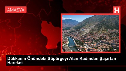 Dükkanın Önündeki Süpürgeyi Alan Kadından Şaşırtan Hareket