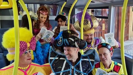 Panto stars go for magical fun-filled bus ride