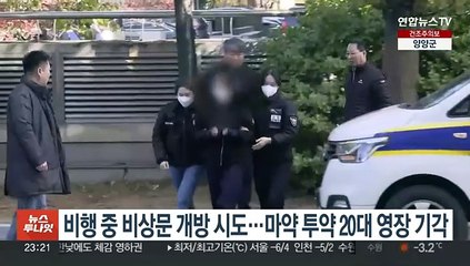 비행 중 비상문 개방 시도…마약 투약 20대 영장 기각