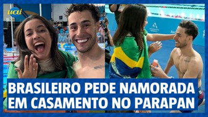De medalha e noivo: brasileiro pede namorada em casamento no Parapan