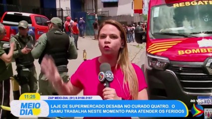 Teto de supermercado desaba em Jaboatão, no Grande Recife