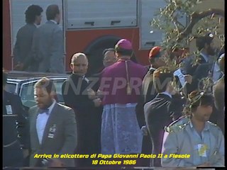 Arrivo a Fiesole in elicottero di Papa Giovanni Paolo II° - 18 10 1986