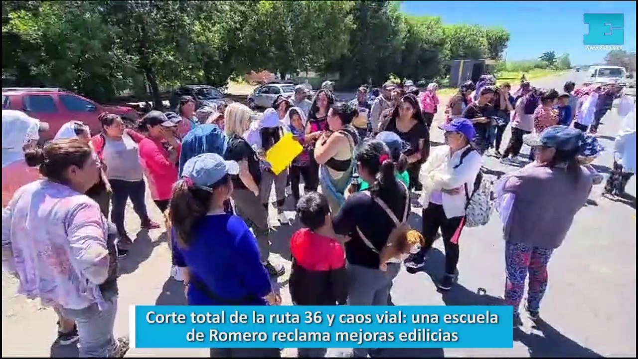Corte total de la ruta 36 y caos vial, una escuela de Romero reclama mejoras edilicias