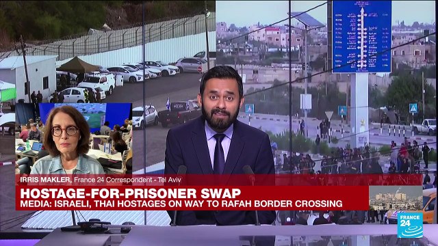 Israeli hostages handed over to Red Cross, on way to border crossing with Egypt