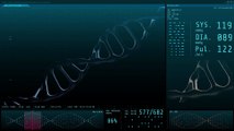 3D Animation Graphic Of Human DNA On Computer Screen.