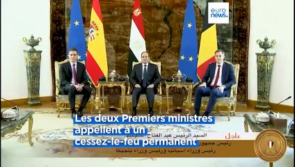 Les Premiers ministres belge et espagnol, en visite au terminal de Rafah, critiquent Israël