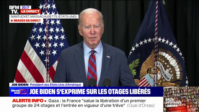 Libération d'otages du Hamas: Joe Biden évoque un accord arraché par la diplomatie américaine dans une action conjointe avec les puissances de la région
