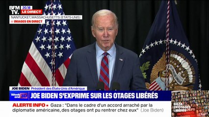 Libération de 24 otages du Hamas: "Ce n'est qu'un début" assure Joe Biden