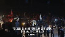 Veículos da Cruz Vermelha com reféns do Hamas deixam Gaza