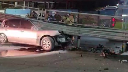 거제서 승용차가 중앙분리대 들이받아...운전자 숨져 / YTN