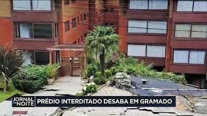 Prédio interditado desaba em Gramado/RS