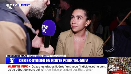 "J'espère qu'ils auront toute l'aide pour commencer une vie nouvelle": Des habitants de Tel-Aviv se rassemblent pour accueillir les premiers otages libérés par le Hamas