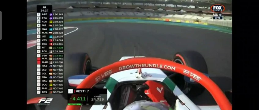 F2 2023 Abu Dhabi Qualifying Vesti Onboard Lap