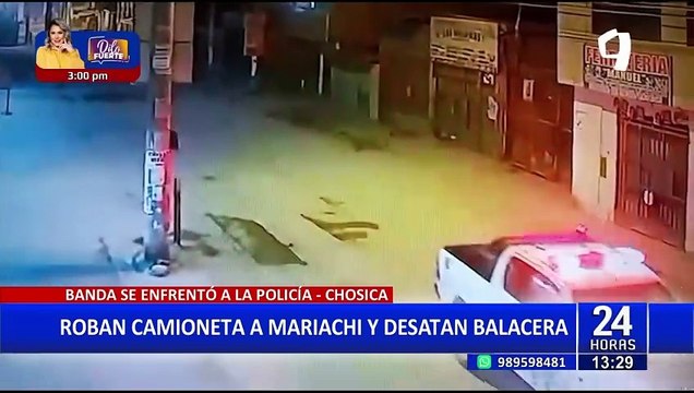 Balacera en Chosica: delincuentes atacan a policías tras robo de camioneta a mariachi