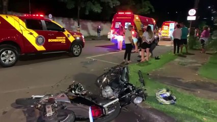 Colisão entre motos deixa vitima gravemente ferida em Cascavel