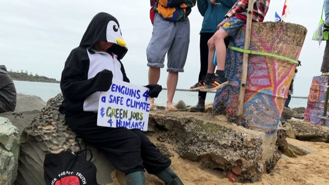 Hundreds gather in NSW for 30-hour protest at coal port