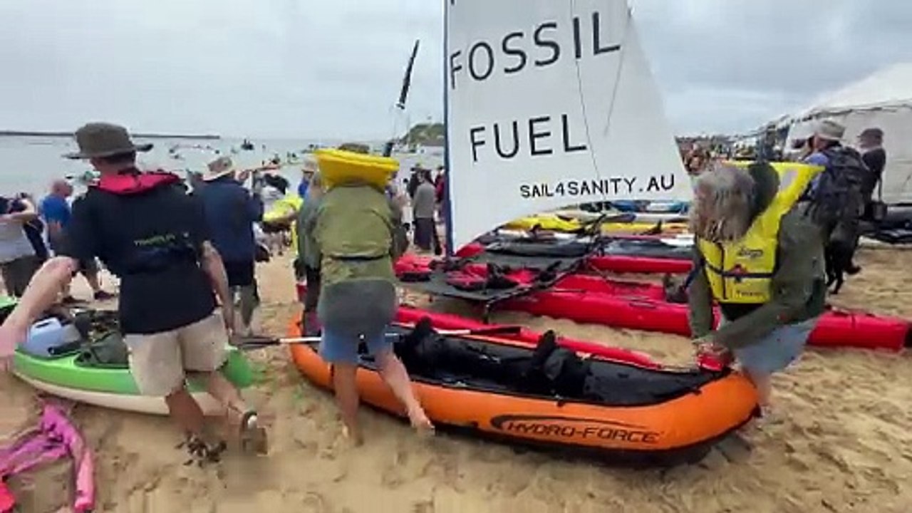 Rising Tide protestors launch boats into Newcastle Harbour | Newcastle Herald | November 23, 2023