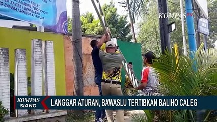 4 Baliho Caleg Jumbo di Blora Ditertibkan Petugas Gara-Gara Langgar Aturan Kampanye KPU