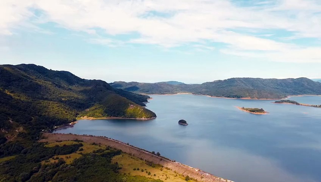 View on lake natural stock video.
