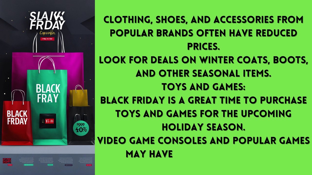 Black Friday is known for its amazing deals and discounts across various categories. While I don't have real-time information on specific deals, I can give you some general ideas of the types of d