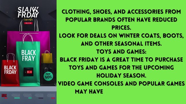 Black Friday is known for its amazing deals and discounts across various categories. While I don't have real-time information on specific deals, I can give you some general ideas of the types of d