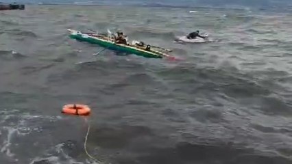 Kocaeli’de fırtına: Kanolar alabora, kürekçiler mahsur