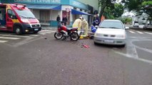 Motociclista fica ferido em colisão na Rua Treze de Maio esquina com Rua Mato Grosso