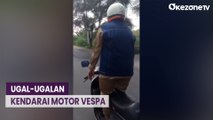 Oknum Pejabat Pemkab Jombang Diduga Ugal-ugalan Kendarai Motor Vespa di Jalan