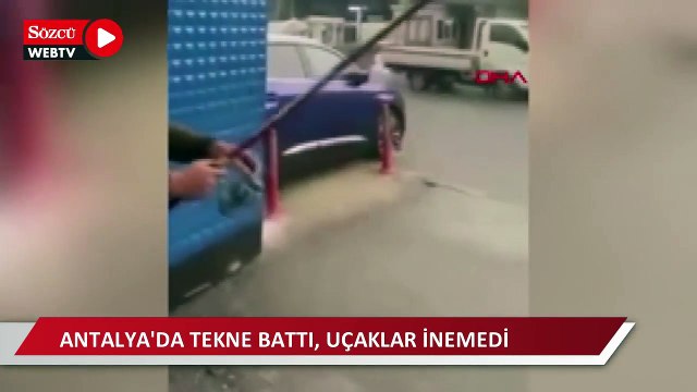 Antalya'da fırtınada tekne battı, uçaklar inemedi