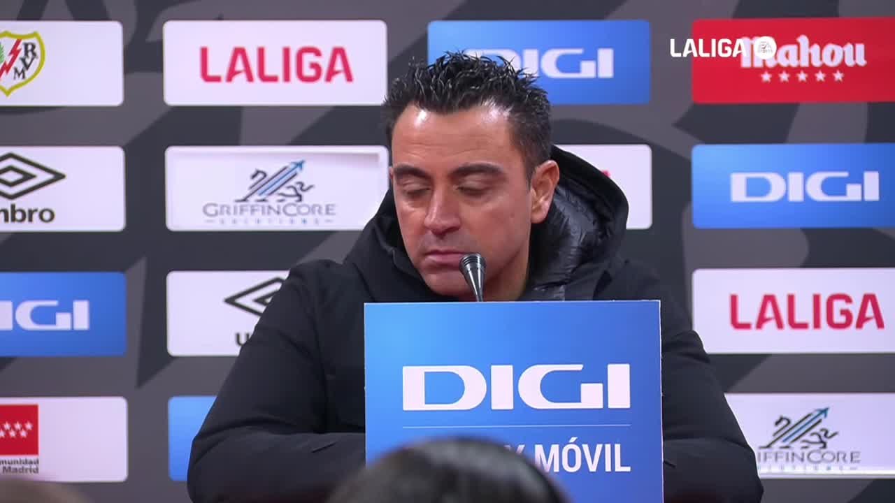 Rueda de prensa de Xavi Hernández tras el Rayo 1 - Barcelona 1
