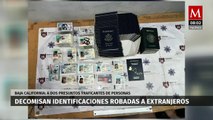 Decomisan identificaciones de migrantes robadas en BC; presuntos traficantes de personas