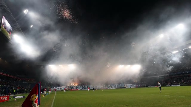 Kraków - kibice podczas meczu Wisła Kraków - GKS Katowice