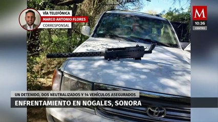 Aseguran 14 vehículos tras enfrentamiento en Nogales, Sonora