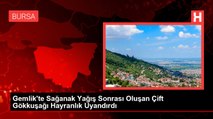 Gemlik'te Sağanak Yağış Sonrası Oluşan Çift Gökkuşağı Hayranlık Uyandırdı