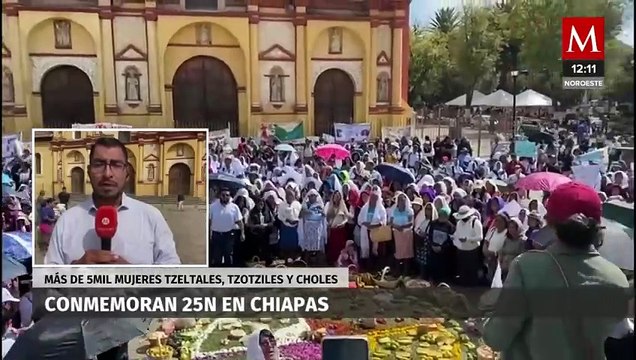 Comunidades indígenas marchas en conmemoración del 25N en Chiapas