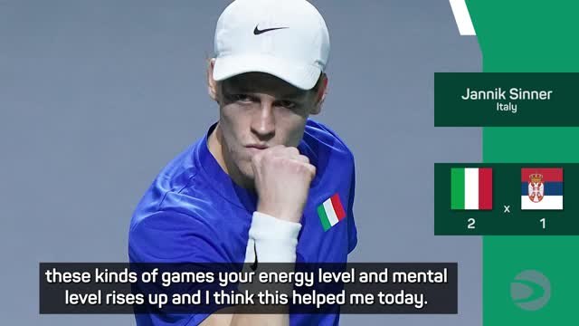 Sinner saves three match points to beat Djokovic in Davis Cup