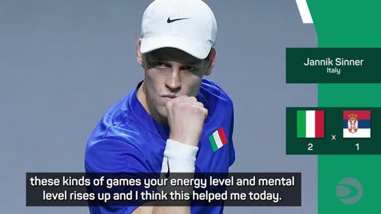 Sinner saves three match points to beat Djokovic in Davis Cup