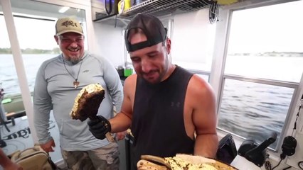 REAL 24K GOLD Tomahawk Steak House Boat Challenge!! (bad idea)