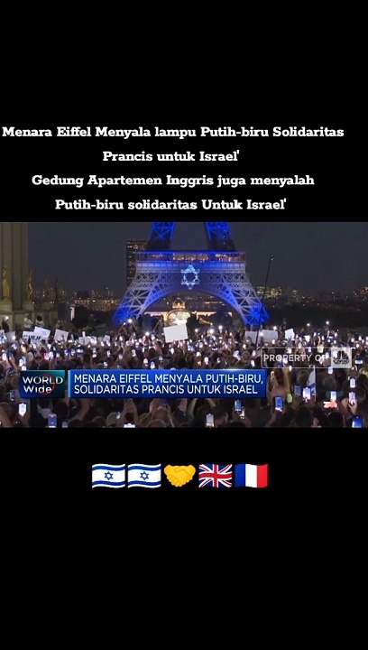 Menara Eiffel Serta Gedung Parlemen Londong Menyala Putih Biru Sebagai Bentuk Solidaritas Untuk Israel