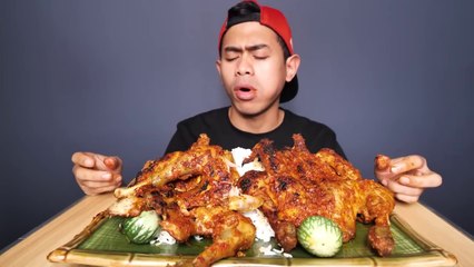 MUKBANG 2 TALIWANG JUMBO CHILI CHICKENS WITH RICE!!