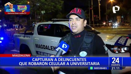 Magdalena: delincuentes que asaltaron a universitaria registran antecedentes