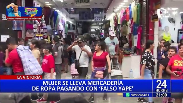La Victoria: mujer se lleva varias prendas pagando con “falso yape”