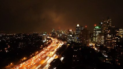 Night View of City in Timelapse Stock video.