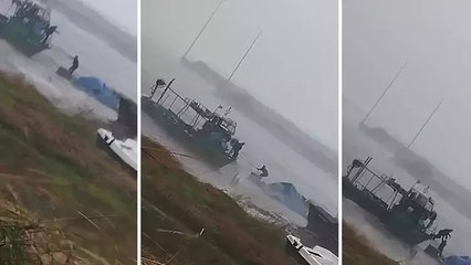 80 yaşındaki adamı fırtınada oğlu kurtardı! O anlar saniye saniye kamerada