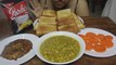 MUKBANG | Eating Piri Piri Potato Chips, Roasted Bread, White Peas Curry, Carrot Salad, Egg Fry